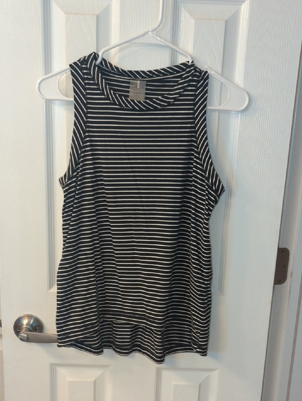 CALIA by Carrie Underwood Black & White Striped Tank